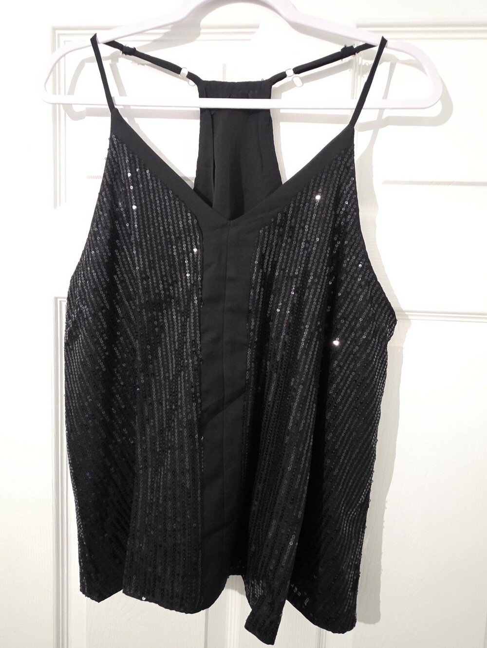 NWOT Chicme Black Sequin Racerback Cami Sz XL